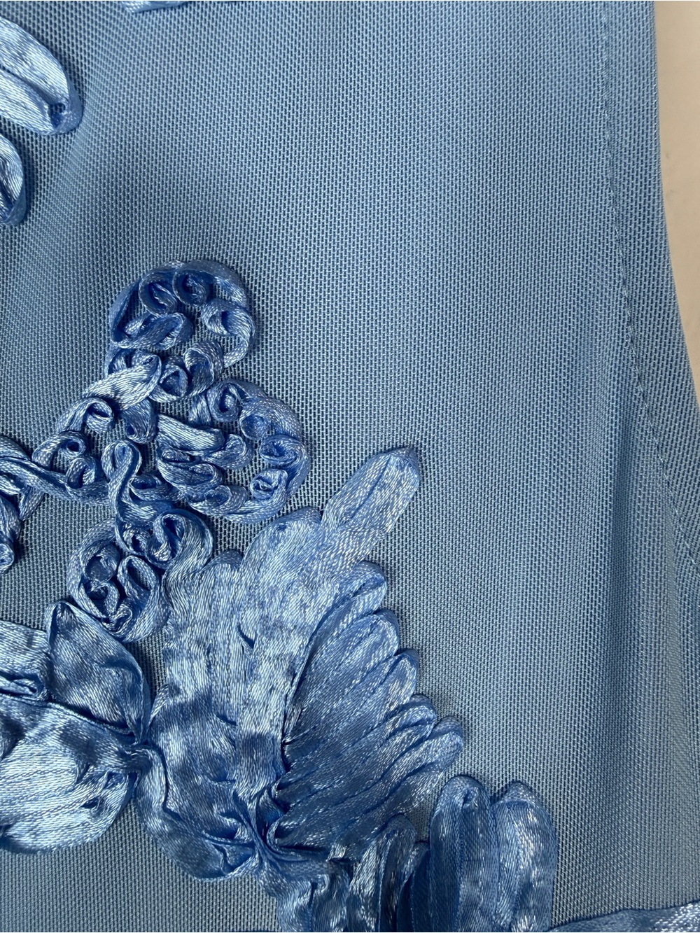 NWT ZESICA Womens M Light Blue 3D Floral Applique Mesh Maxi Dress Wedding Guest - Picture 6 of 11